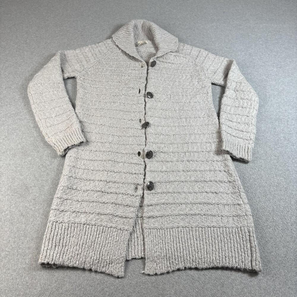 Sundance Cardigan Sweater Women Medium Gray Duster Coatigan Boho Lagenlook Wool
